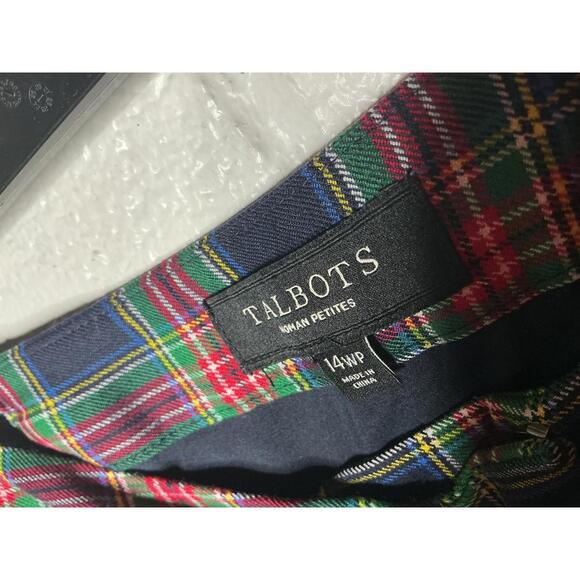 < Talbots Women’s Wool Blend Plaid Ankle Length Pants > - Picture 2 of 5